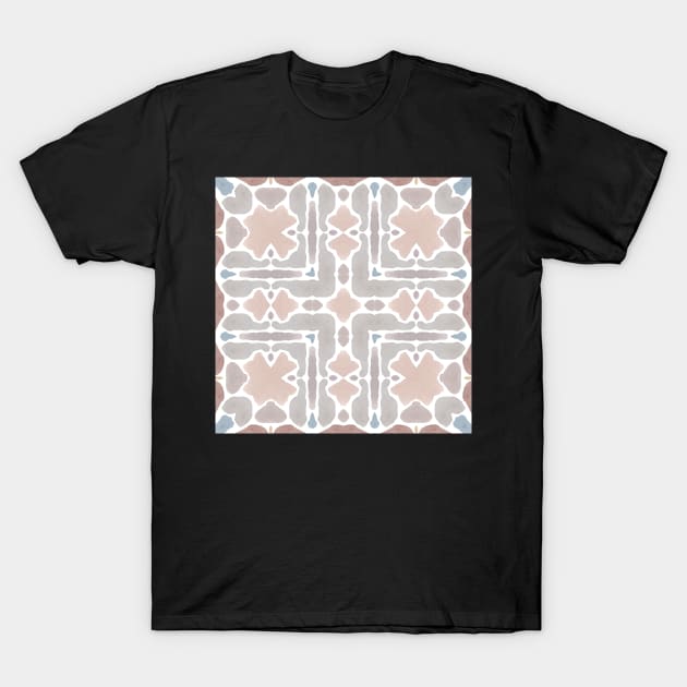 Calm Mauve, Grey, and Terra Cotta Tile | Spanish Inspired T-Shirt by gloobella